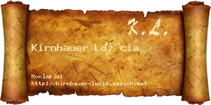 Kirnbauer Lúcia névjegykártya